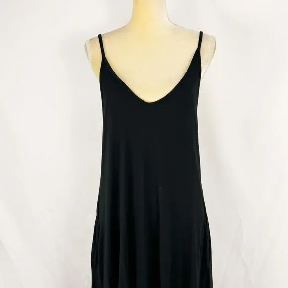 Womens Size L Black Sleeveless Tank Dress w Pockets - Picture 4 of 15